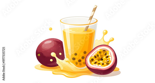 passionfruit illustration, passion fruit, tropical fruit, exotic fruit, juicy passionfruit, passionfruit juice, juice splash, water splash, liquid splash, passionfruit splash, fresh fruit, ripe passio