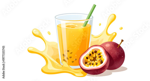 passionfruit, passionfruits, fruit, tropical, exotic, fresh, juicy, juice, splash, liquid, water, drop, droplets, pulp, seeds, yellow, orange, vibrant, sweet, sour, ripe, healthy, nutrition, organic, 