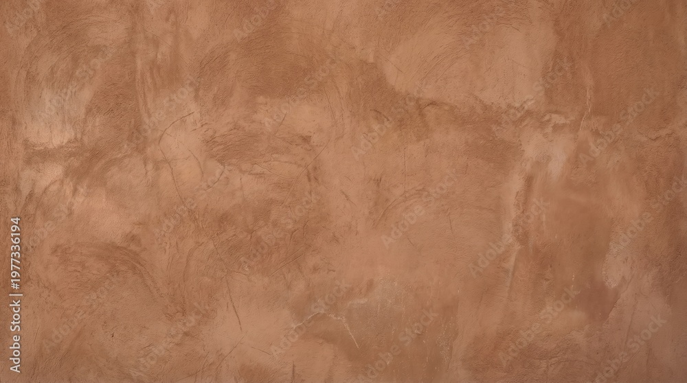 Fototapeta premium Warm terracotta plaster wall texture with soft earthy background 