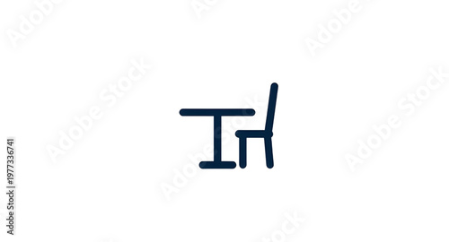 table, chair, dining, furniture, icon, minimalist, line, interior, home, kitchen, seating, wood, modern, design, simple, outline, clean