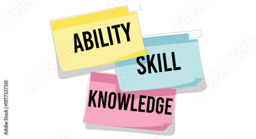 Ability Skill Knowledge Concept on Colorful Sticky Notes
