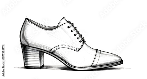 shoe, heel, pump, women, fashion, line, art, outline, black, white, elegant, style, footwear, design, classic, icon, sketch