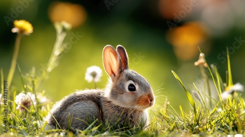 Silhouette of a peaceful figure blending with tall grass and wildflowers during a serene sunset