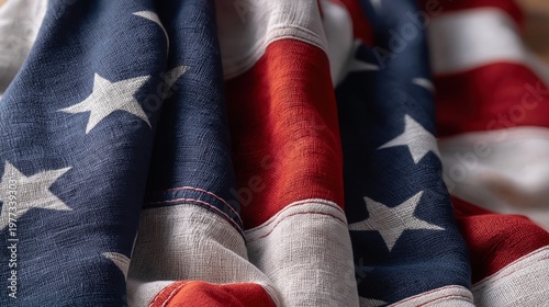 Patriotic American flag design showcasing star patterns in vibrant colors and textures