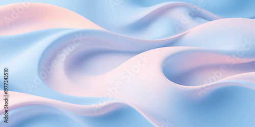 Abstract blue background featuring soft flowing silk waves and a smooth satin texture with light motion curves in a liquid vector design
