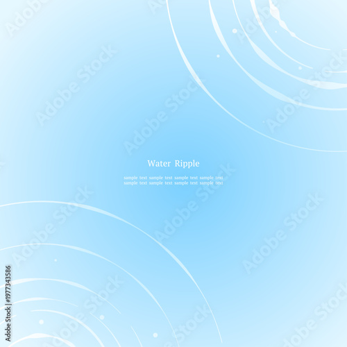 波紋が広がる水の背景 対角構図 水色グラデーション 正方形デザイン