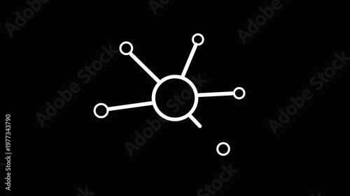 3D dots and lines. Digital network connection. Animation of a futuristic sphere. 