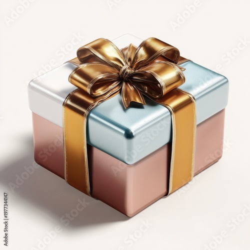 Gift box wrapped in elegant colors rests on a soft white surface inviting special moments and celebrations to come