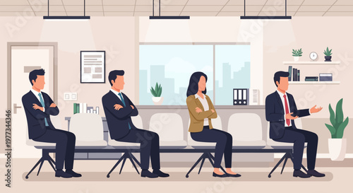 Business Professionals Waiting for Job Interviews.