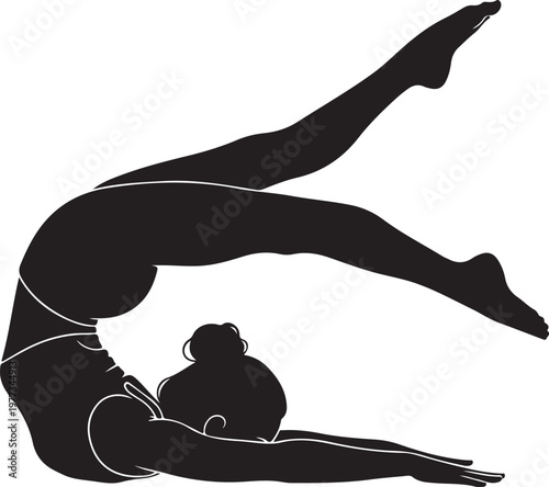 woman in yoga plow pose silhouette