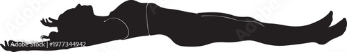 woman in savasana yoga pose vector silhouette