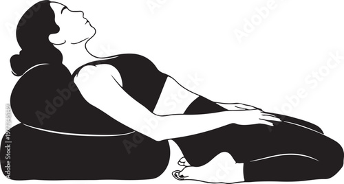 woman in hero pose vector silhouette