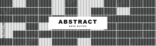Abstract data glitch background with vertical lines and geometric blocks