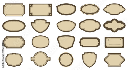 Collection of various label shapes.