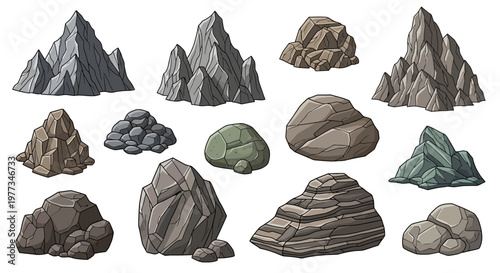 Collection of various rock formations.