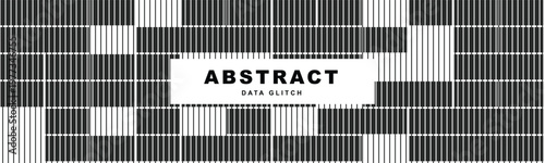 Abstract data glitch background with vertical lines and geometric blocks