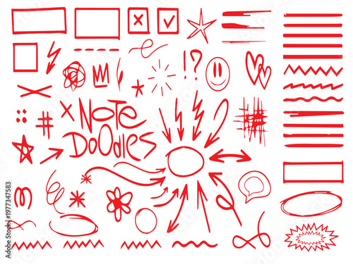 Red scribble art a collection of hand drawn lines shapes and whimsical doodles
