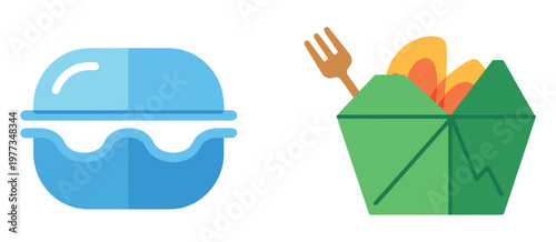 Takeout, food container vector icon, disposable lunch box symbol, meal prep and delivery concept, takeaway packaging, restaurant service, fast food design, flat vector graphics for web, app, menu, and