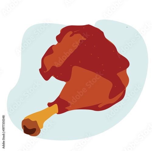 grilled chicken thigh, Smoked or fried chicken legs,
