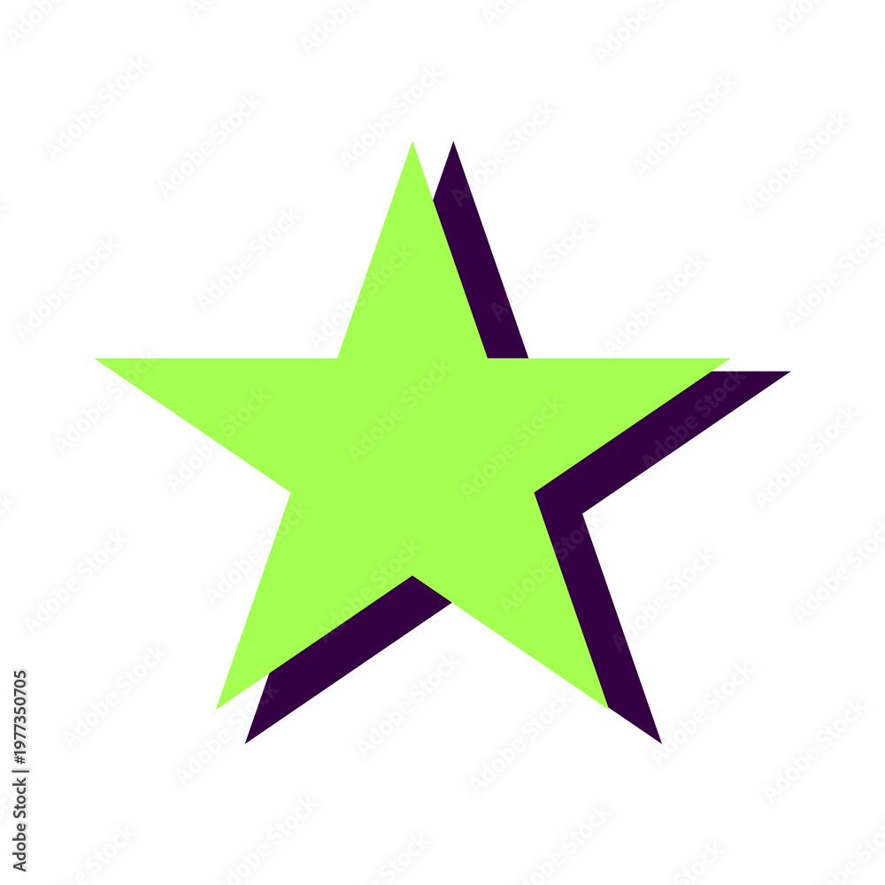 Obraz premium Bright lime star with bold purple accents