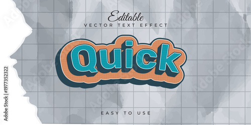 Editable vector text effect design letter Quick