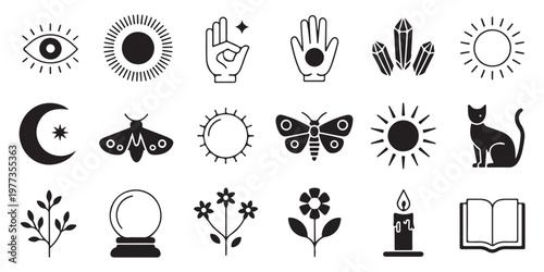 Mystical and Esoteric Line Art Icon Collection