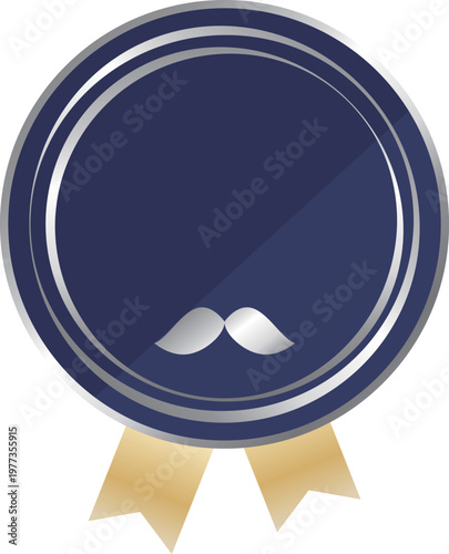 高級感のある父の日のエンブレムフレーム　ネイビーブルー＆シルバー