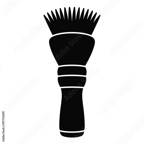 Black silhouette of a makeup brush cosmetic brush beauty