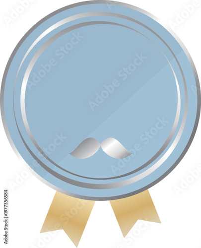 高級感のある父の日のエンブレムフレーム　くすみブルー＆シルバー