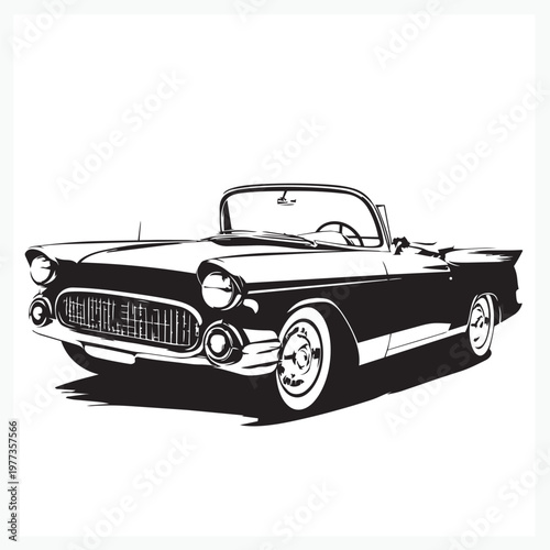 vintage car isolated on white