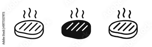 World news globe icon set with banner in outline, flat, and hand-drawn graphic styles