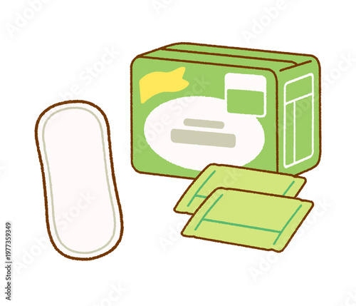 やさしいタッチの生理用品(おりものシート)イラスト｜性教育・月経