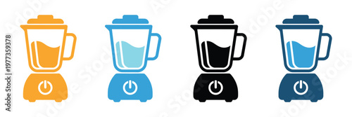 Blender icon, colorful blender vector symbol isolated, electric mixer line icon, smoothie juicer line icons for healthy kitchen and blending power