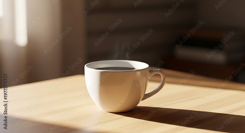 Obraz premium Minimalist Coffee Aesthetic with Morning Light