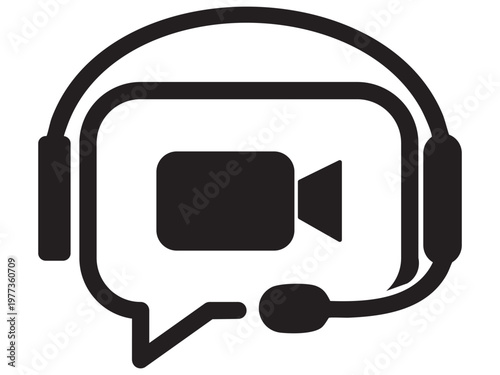 Vector graphic icon showing video call support