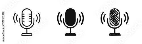Professional Studio Microphone for Podcast and Broadcast Icons