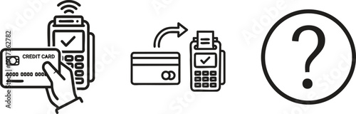 Payment, credit card, terminal, icons, payment processing, transaction, wireless, contactless