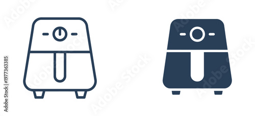 Air fryer icon, vector illustration of kitchen electric fryer appliance for healthy cooking, modern household kitchen equipment and culinary design concept