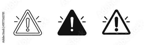 Warning Alert Symbol for Danger and Caution Sign Icon Set