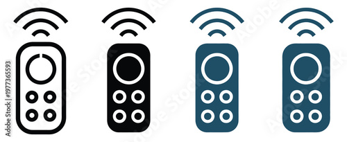 Remote, control icon set, vector illustration, TV, media, device and gadget symbols, home electronics, flat vector graphics for apps, websites, user interface, technology design, and electronic device