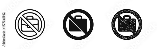 No work or unemployment icon set in outline, solid, and hand-drawn styles