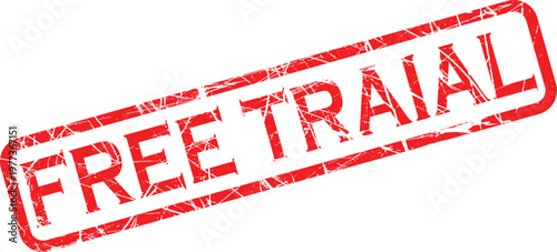 A red stamp with the words free trial