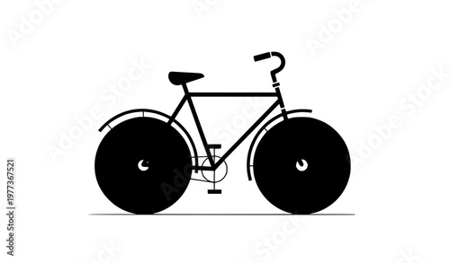 Minimal old bicycle vector illustration retro bike icon design