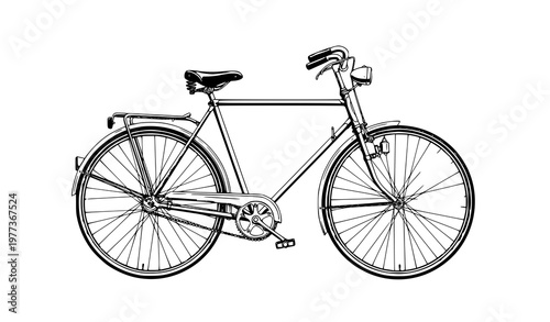 Old bicycle vintage vector illustration classic retro bike design