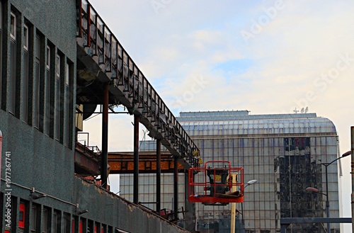 Demolition of the old Slavia Hotel in central Belgrade