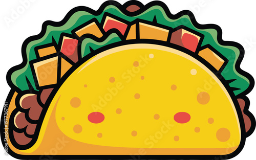 Cute cartoon a illustrator vector taco