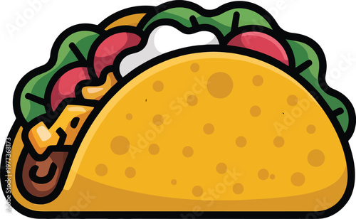Cute cartoon a illustrator vector taco