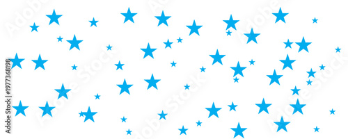 seamless pattern with blue stars shiny glittering on transparent background. Twinkle star vector png confetti pattern.