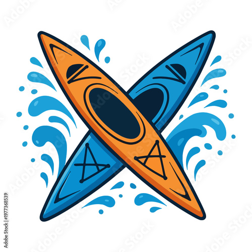 kayak illustration, kayaking outdoor , camping kayak, river kayak svg