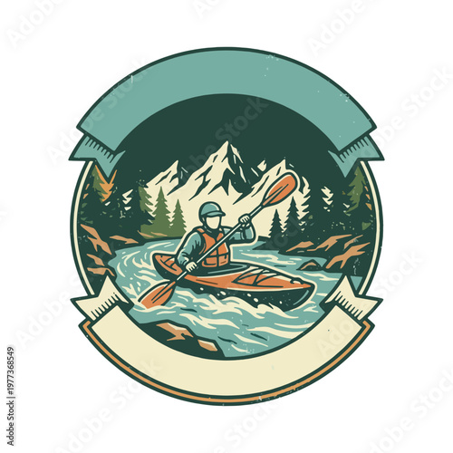 kayak illustration, kayaking outdoor , camping kayak, river kayak svg